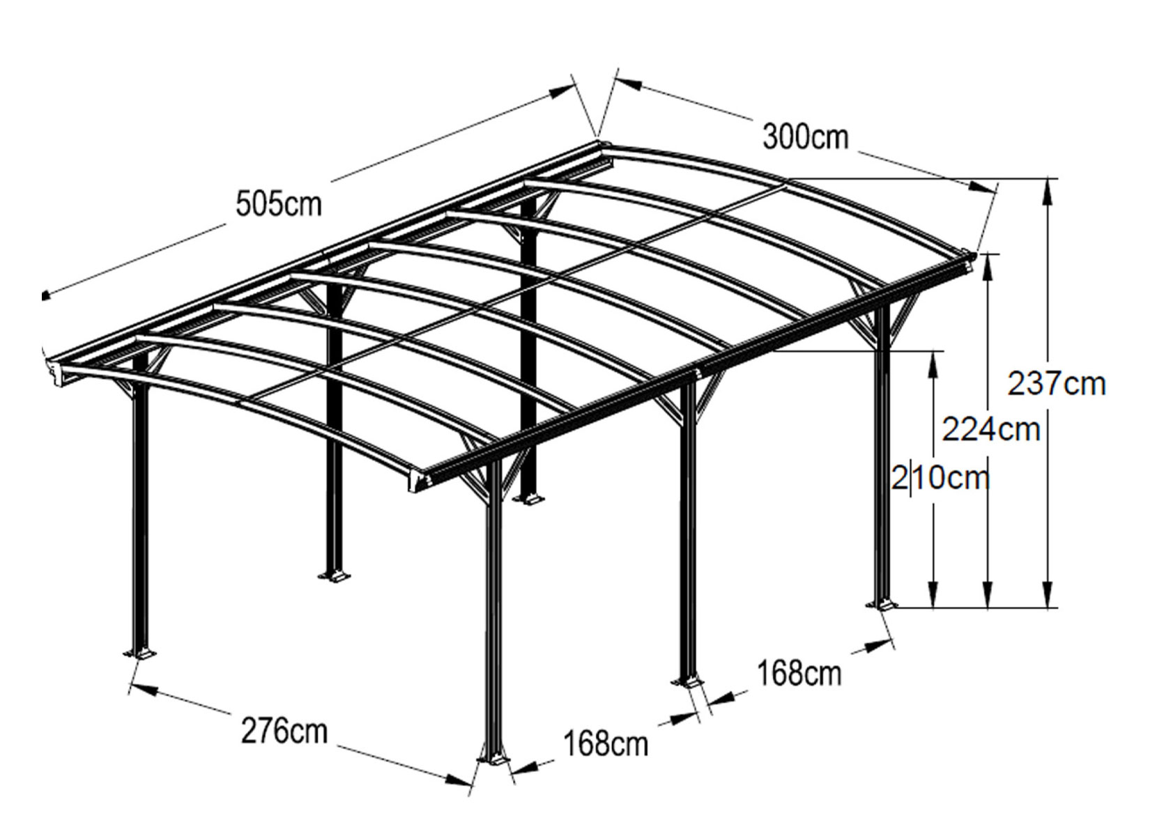 Home Deluxe FALO Design-Carport 505x300cm Anthrazit