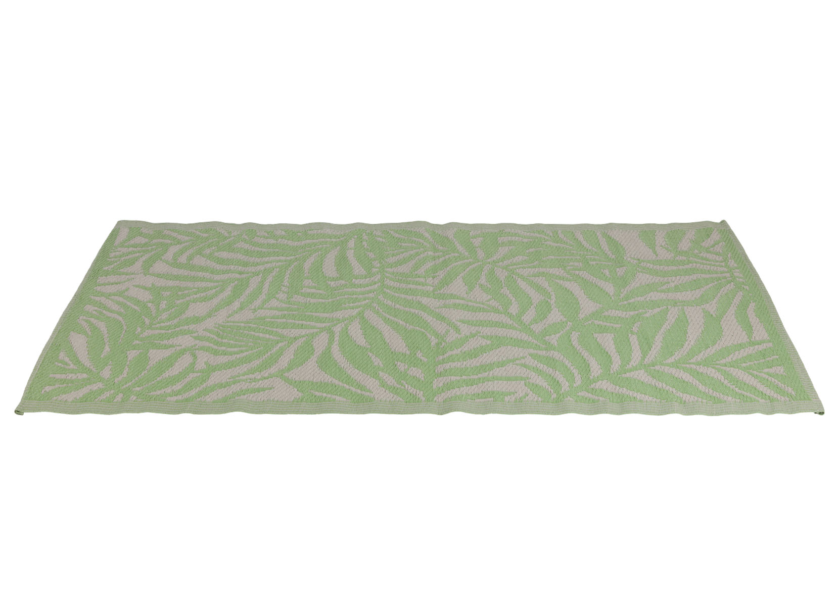 Outdoor-Teppich Blätterranke 180x120cm Hellgrün/Natur