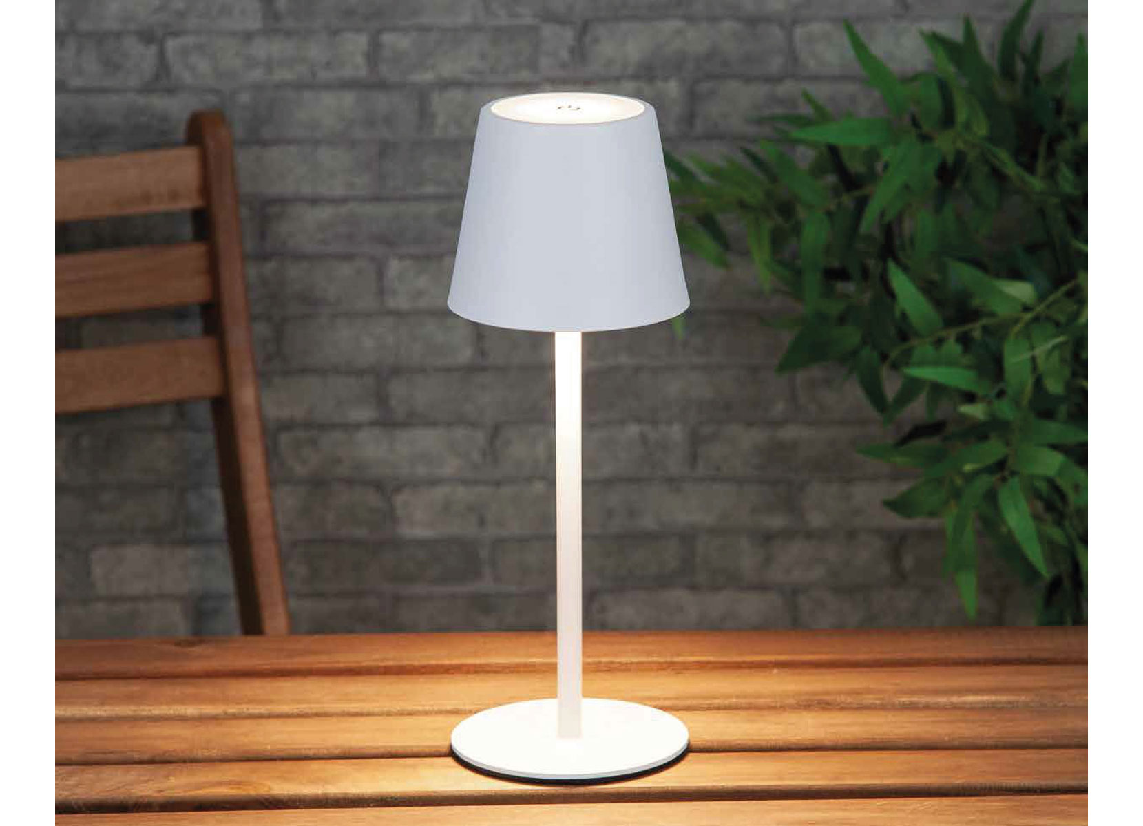 Metall-Bistroleuchte dimmbar 11x30cm 52 LEDs Warmweiß Weiß