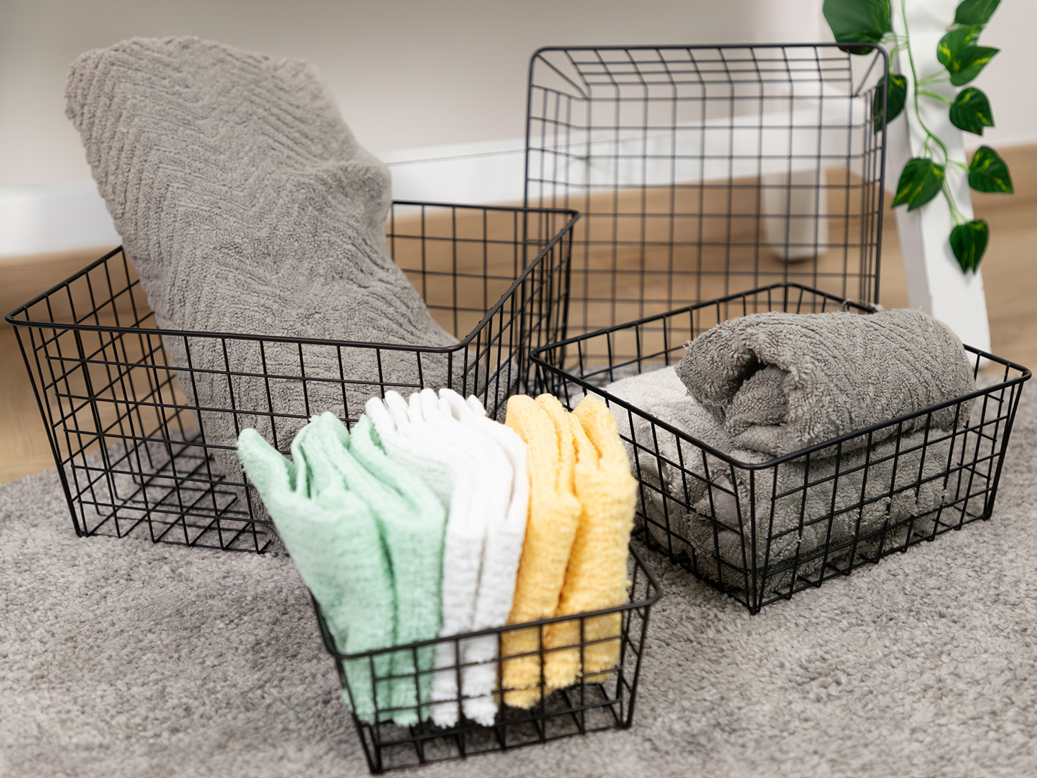 Metall-Dekokörbe 4er-Set Schwarz