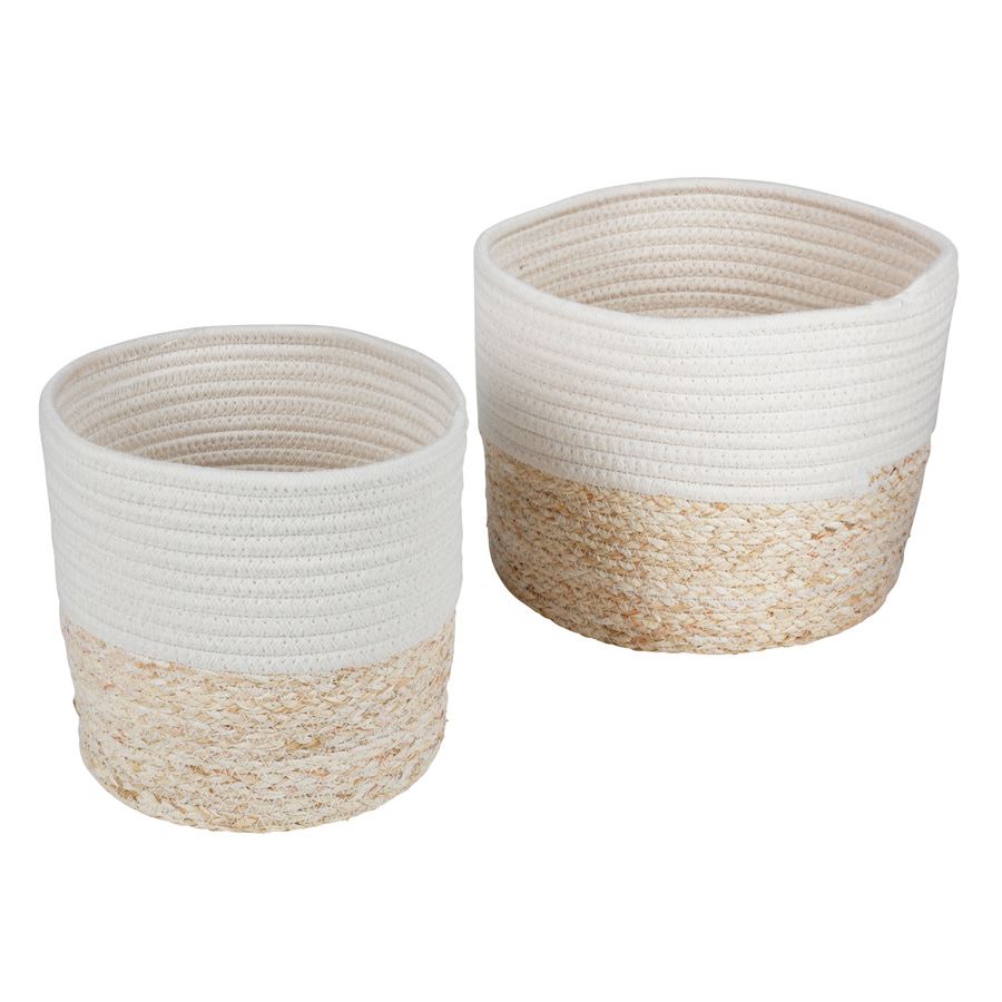 Seilkörbe aus Mais und Baumwolle 2er-Set Seilkörbe aus Mais und Baumwolle 2er-Set
