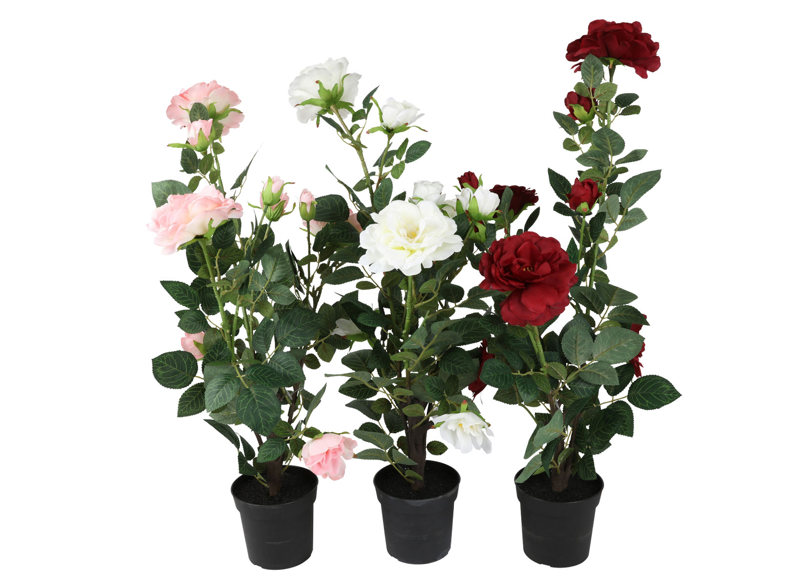 Künstliche Rose im Topf 30x76cm Rosa