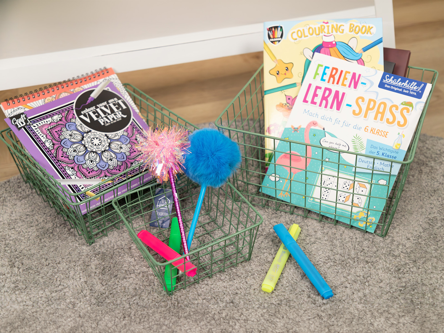 Metall-Dekokörbe 4er-Set Grün