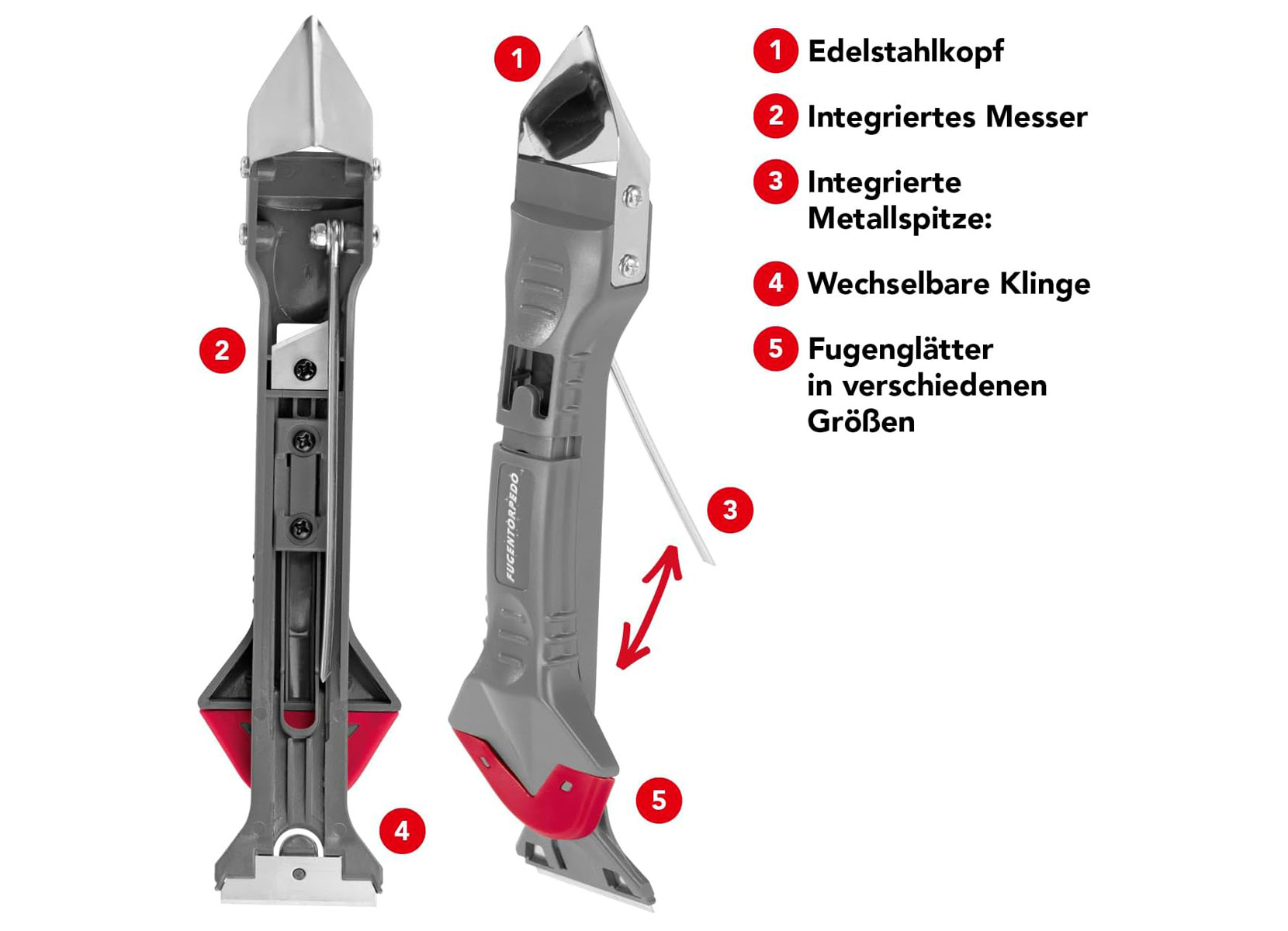 Fugentorpedo Silikonentferner 5in1