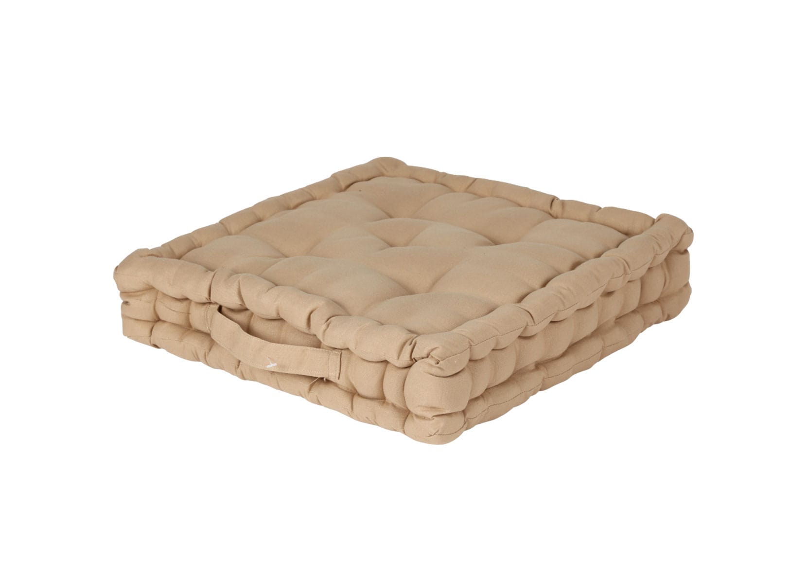 Bodenkissen mit Trageschlaufe 40x40x8cm Hellbraun