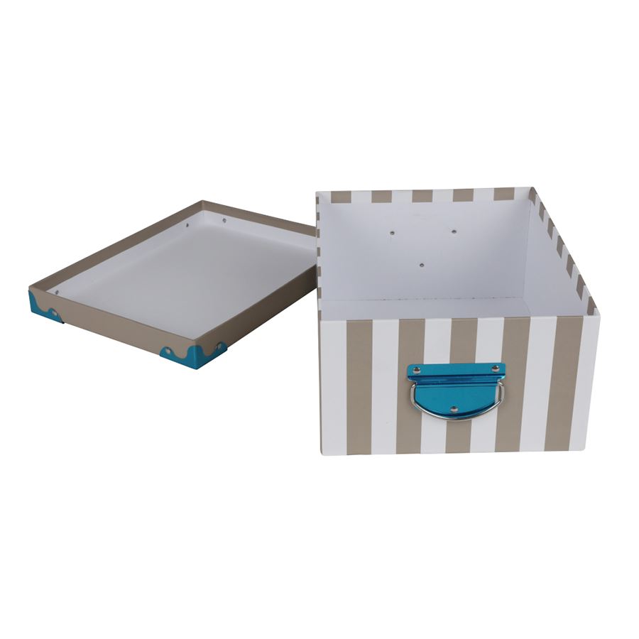 Dekoboxen Streifen mit Metallhenkel 4er-Set