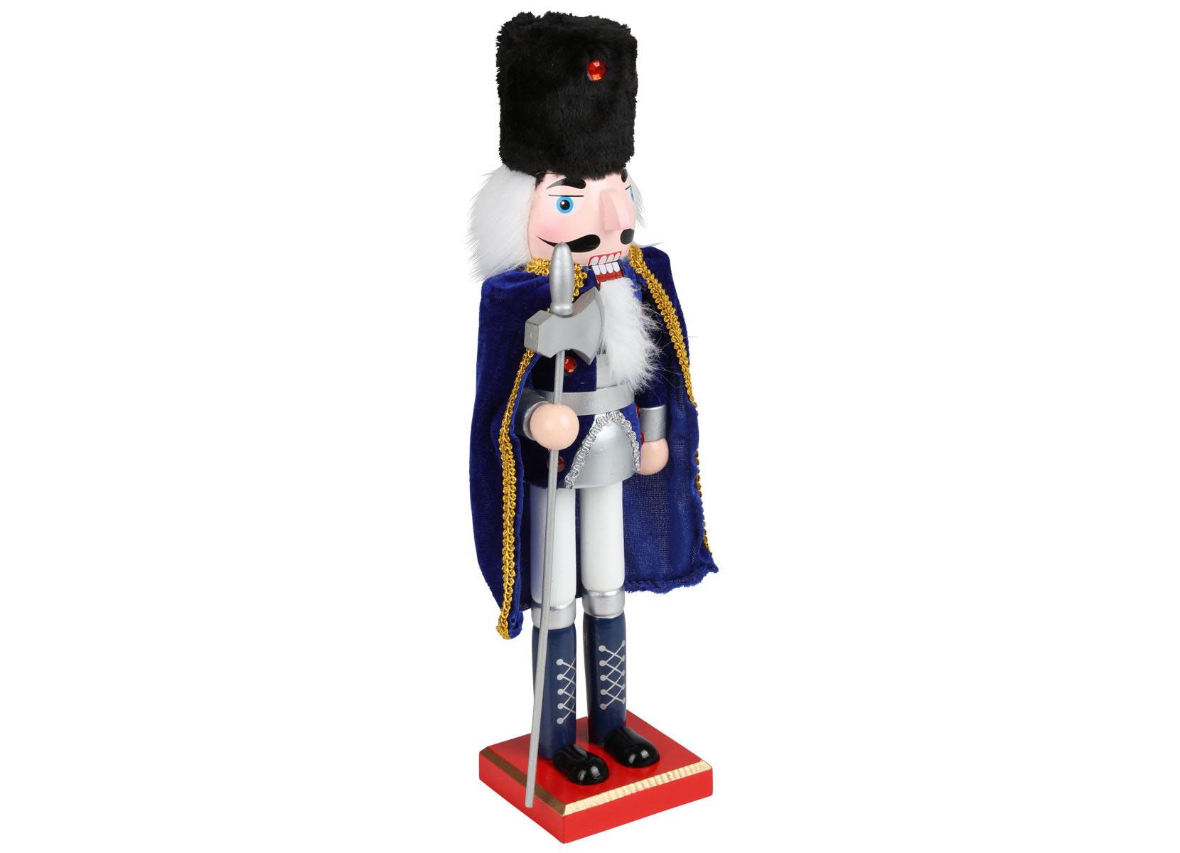 Deko-Nussknacker mit Samtumhang 38cm Royalblau