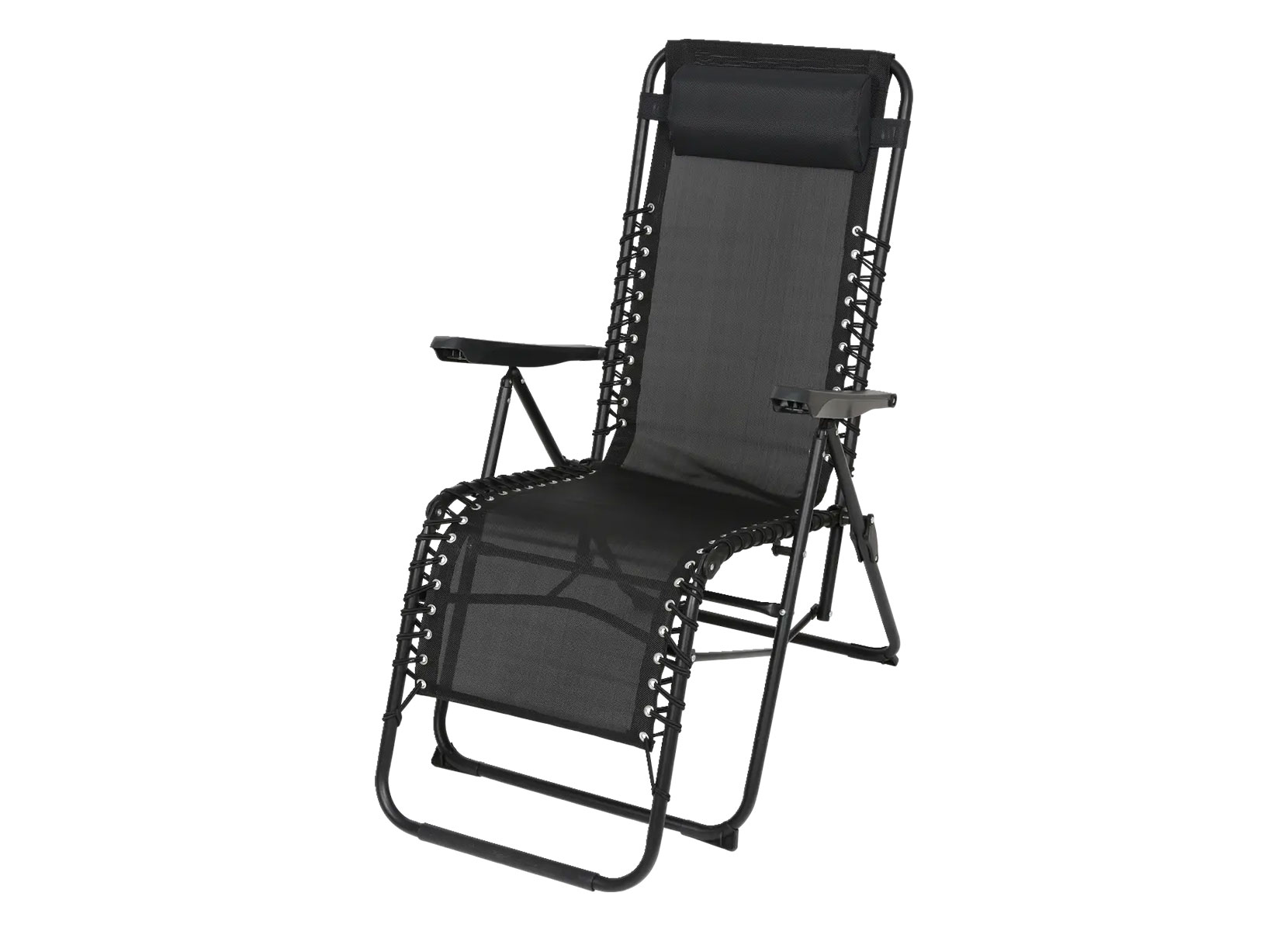 Relaxsessel mit Kopfpolster Schwarz