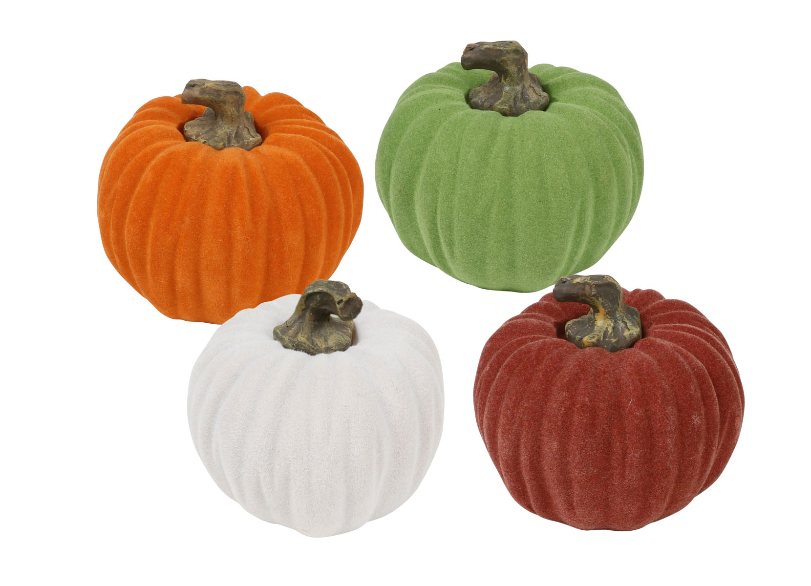 Deko-Kürbis mit Samtüberzug 8cm