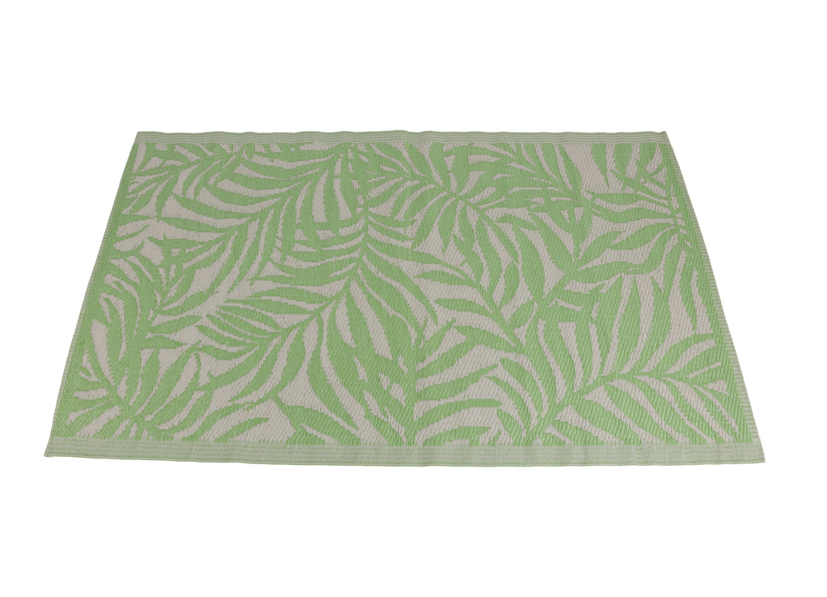 Outdoor-Teppich Blätterranke 180x120cm Hellgrün/Natur