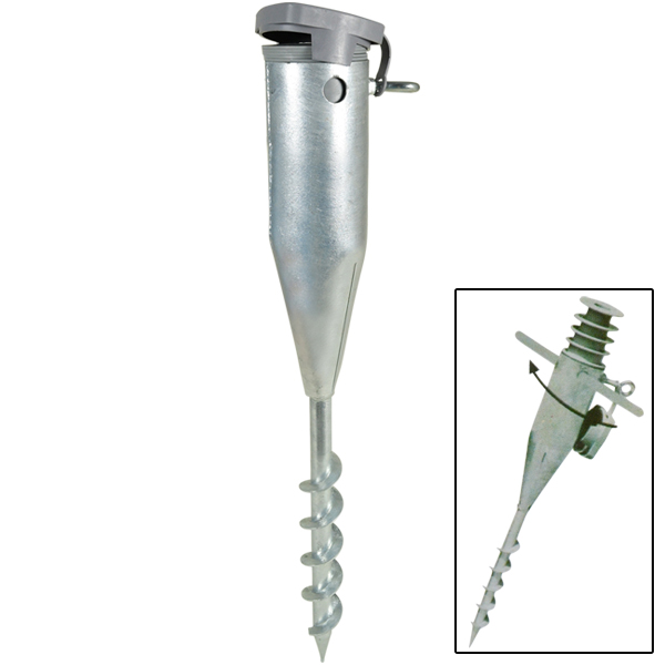 Sonnenschirmständer zum Eindrehen, aus Zink, Gewicht: ca. 4kg