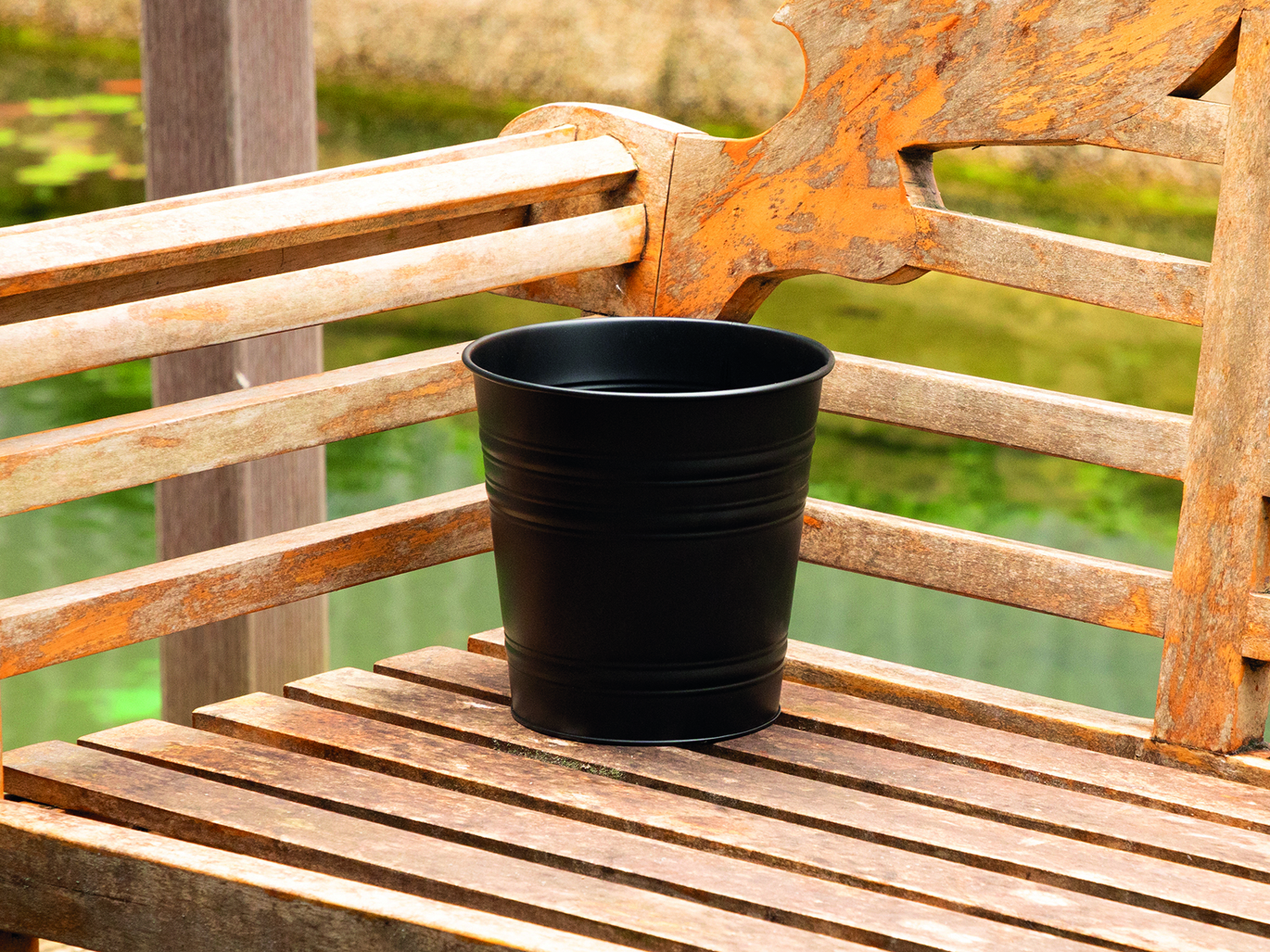 Zinkübertopf 19x19cm Schwarz