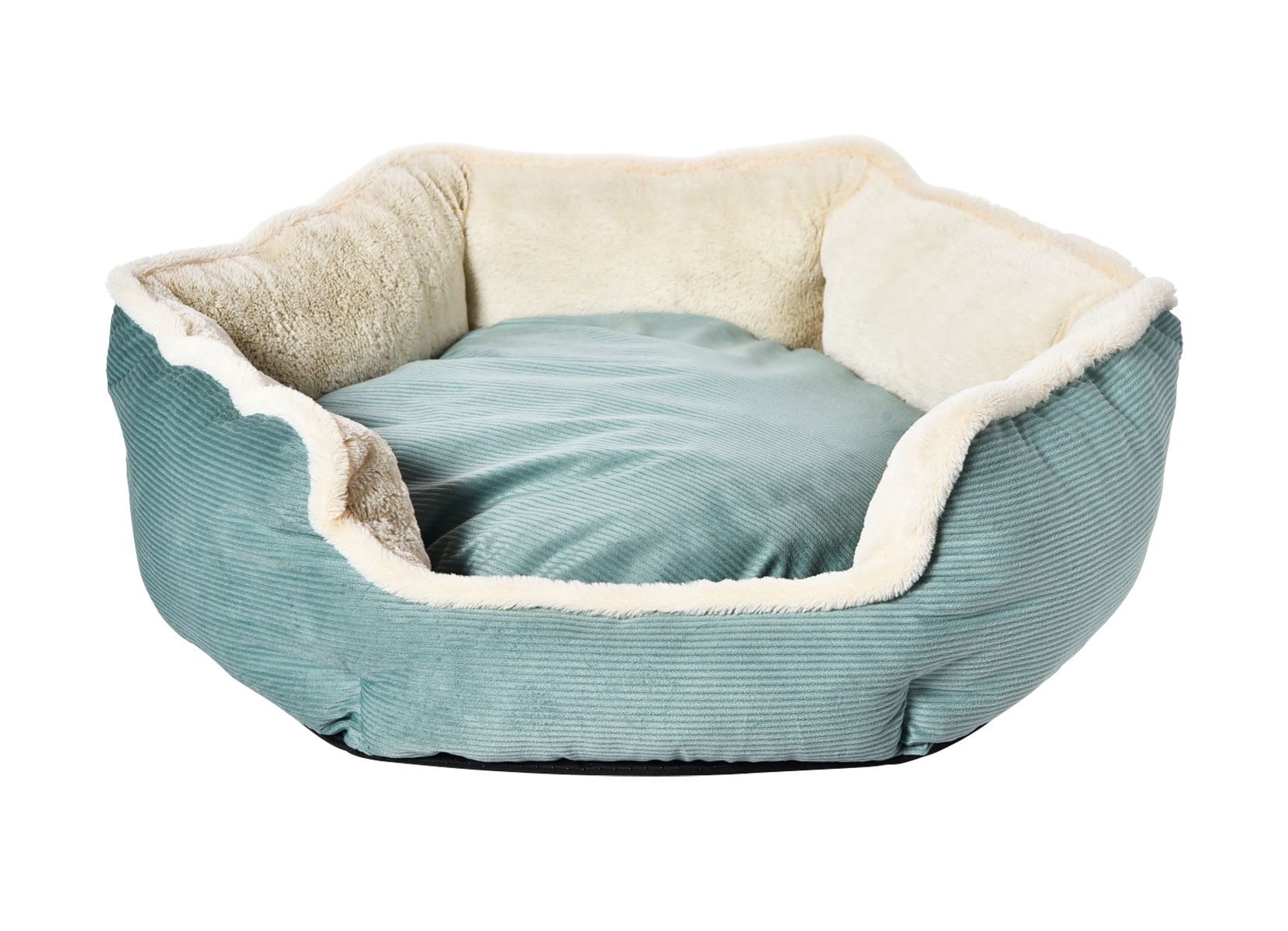 Hundebett Hexagon aus Cord/Plüsch 65cm Mint Hundebett Hexagon aus Cord/Plüsch 65cm Mint