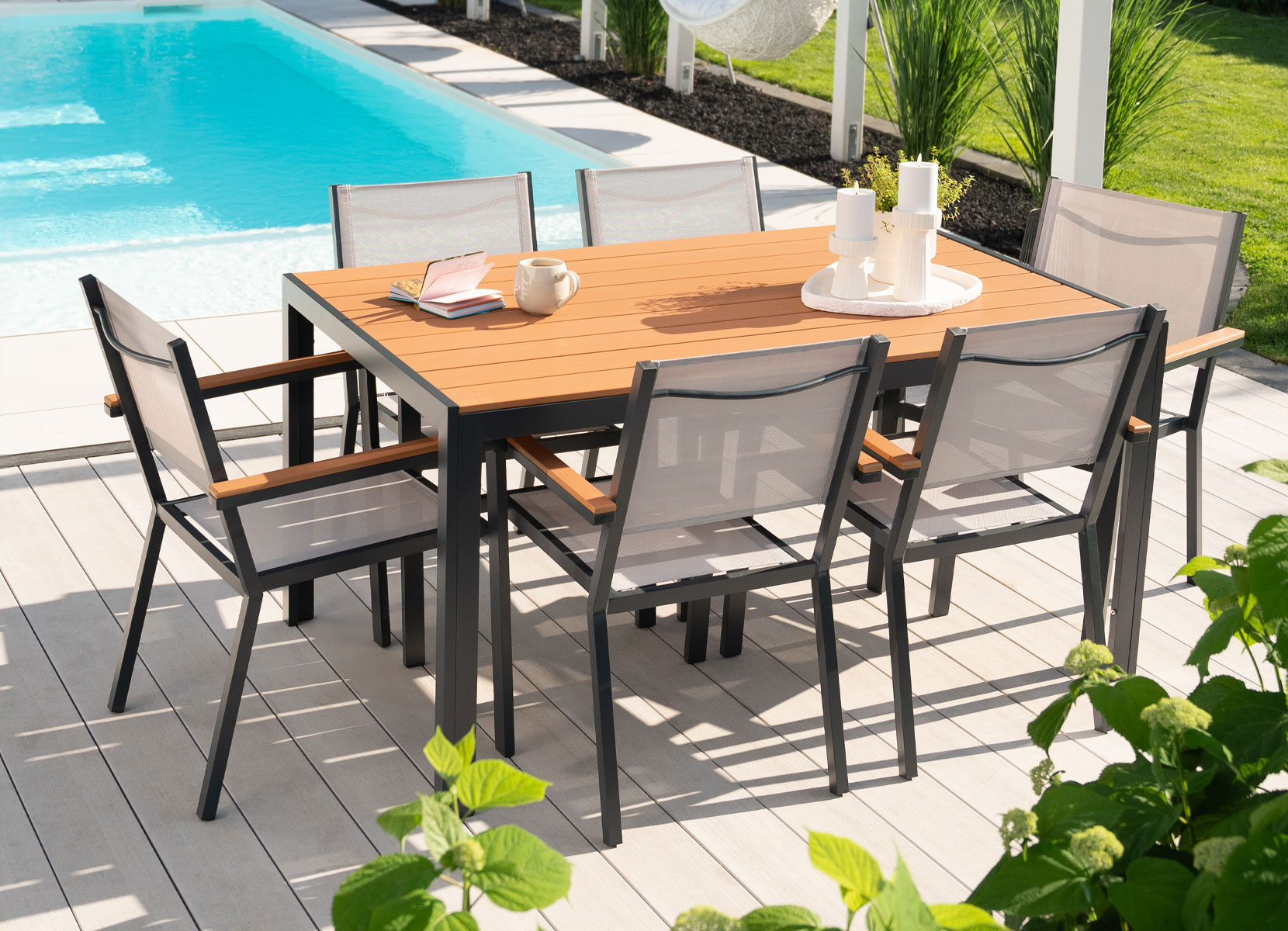 Home Deluxe Garten-Sitzgruppe CANTOS SEDIA in Holzoptik