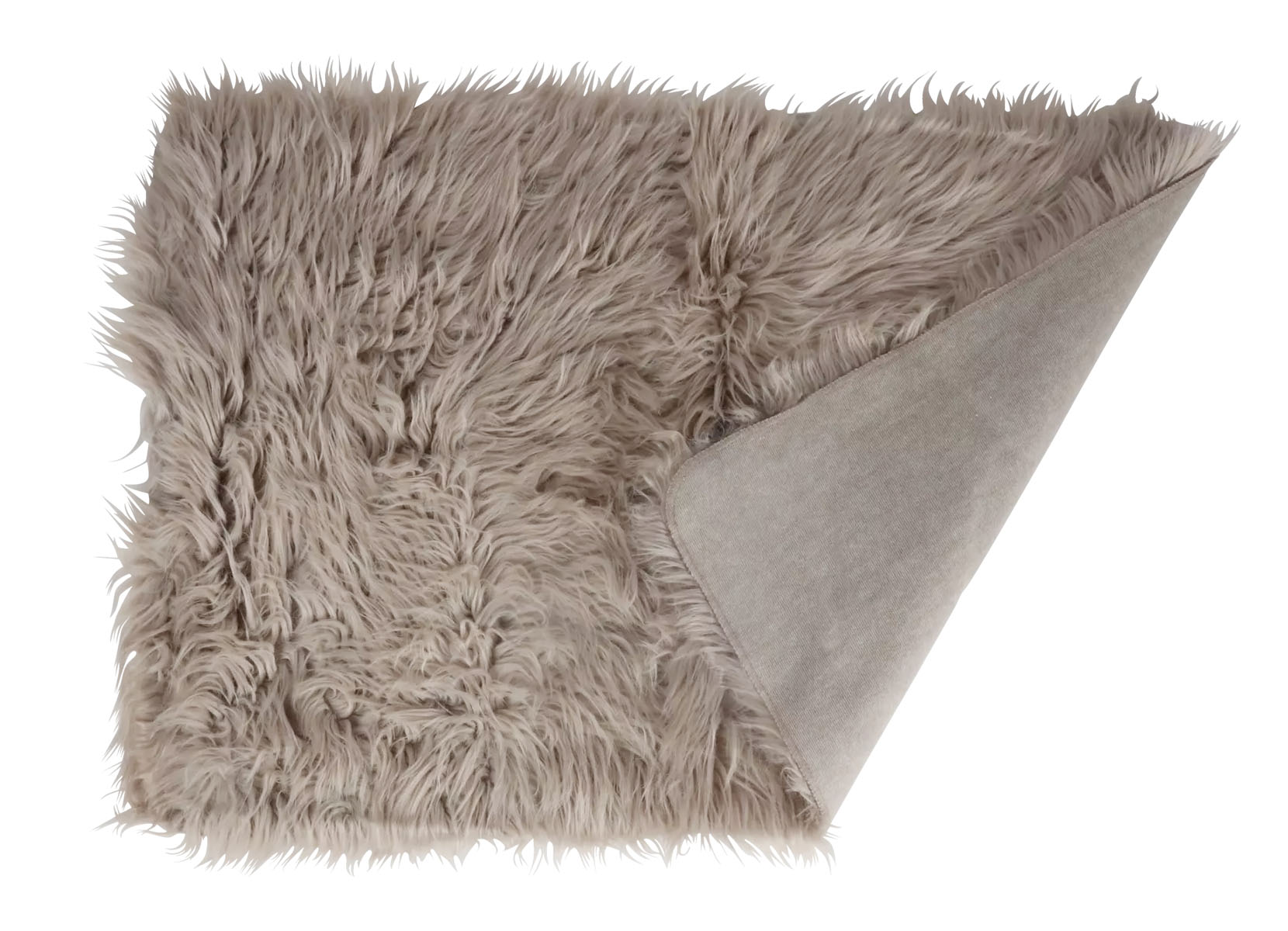 Kunstfellteppich 90x60cm Taupe