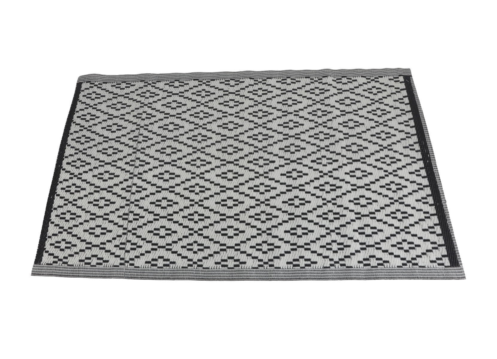 Outdoor-Teppich Rautenmuster 150x90cm Anthrazit