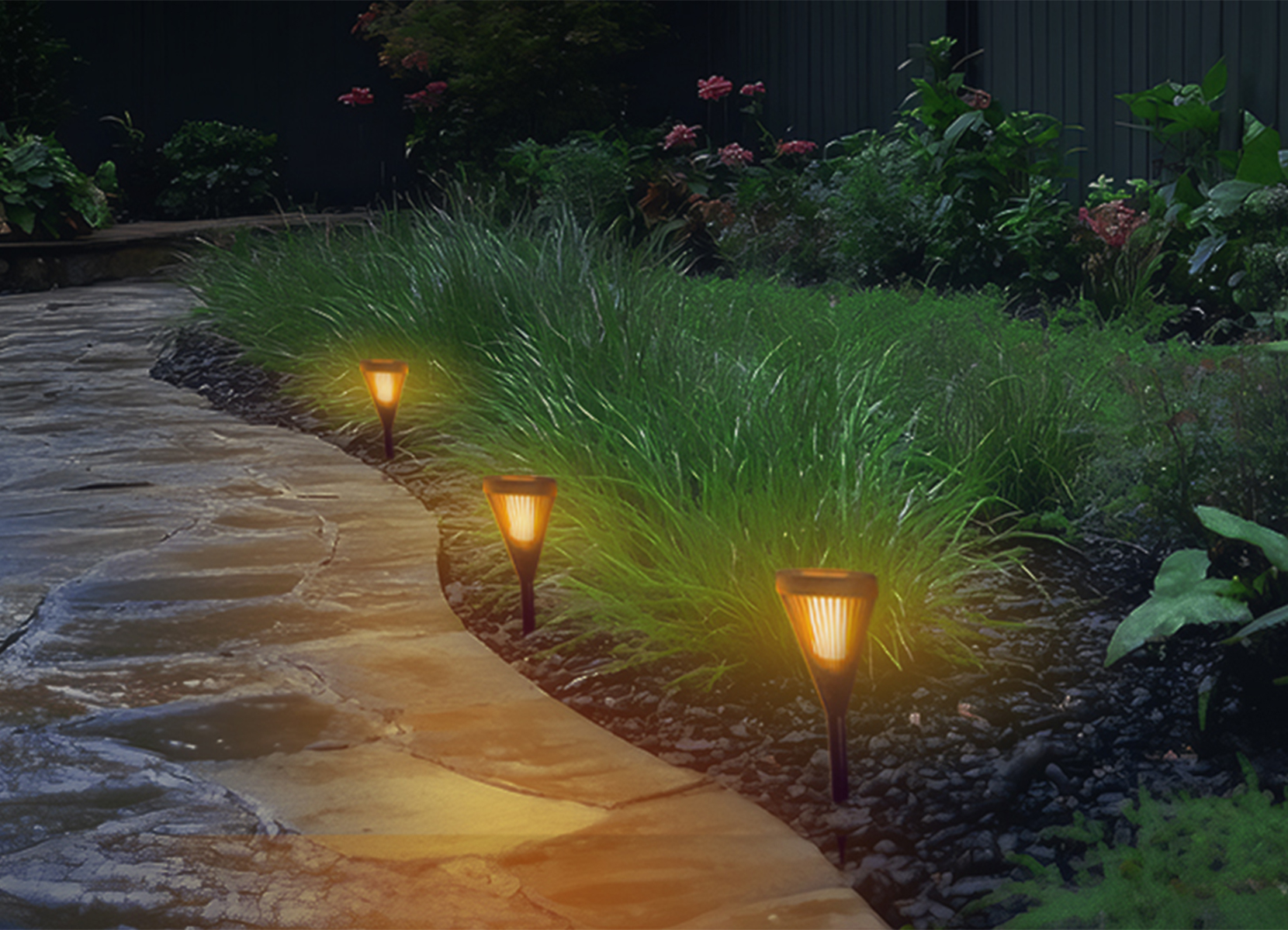 Solar-Wegelampe flackernd