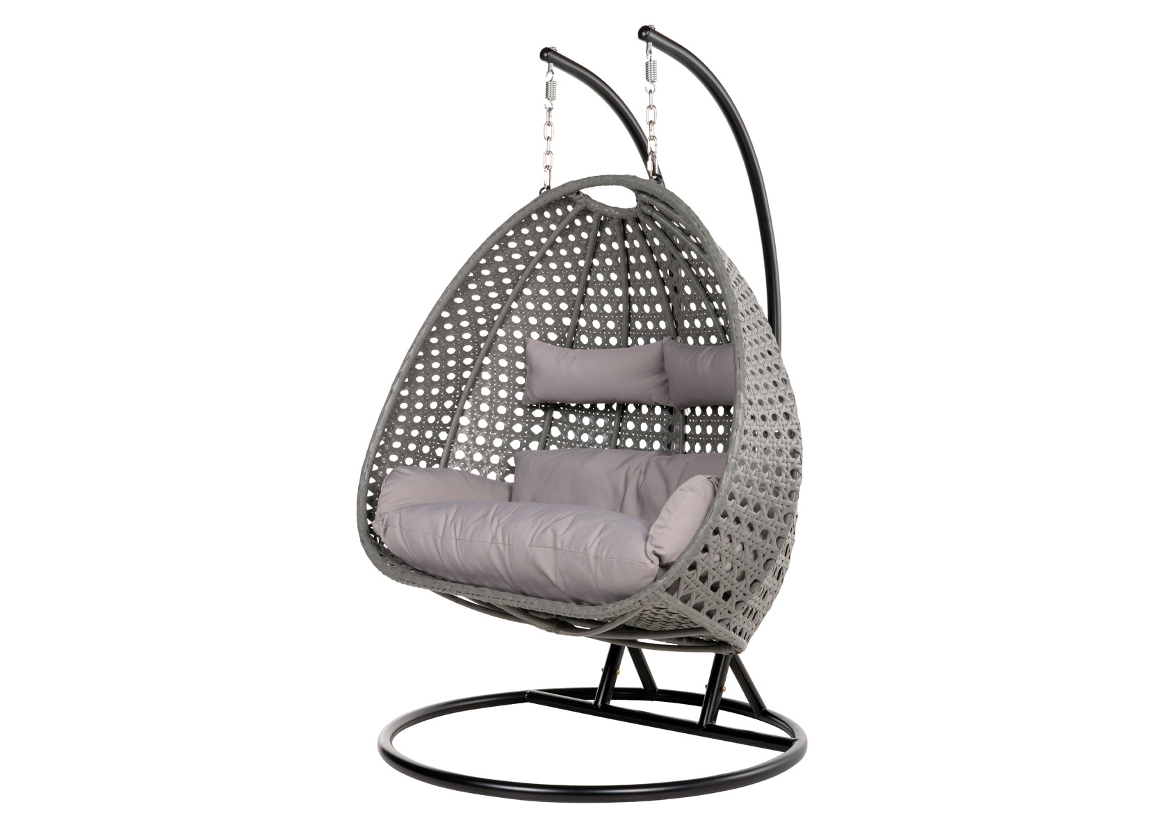Home Deluxe TWIN Polyrattan-Hängesessel für 2 Personen Grau