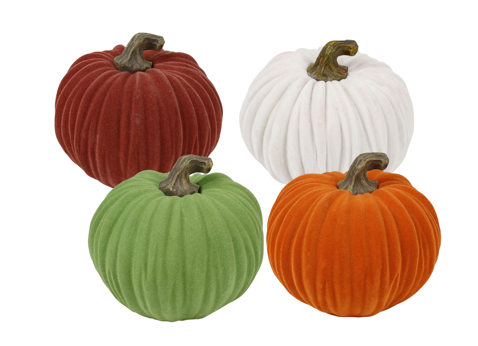 Deko-Kürbis mit Samtüberzug 16cm