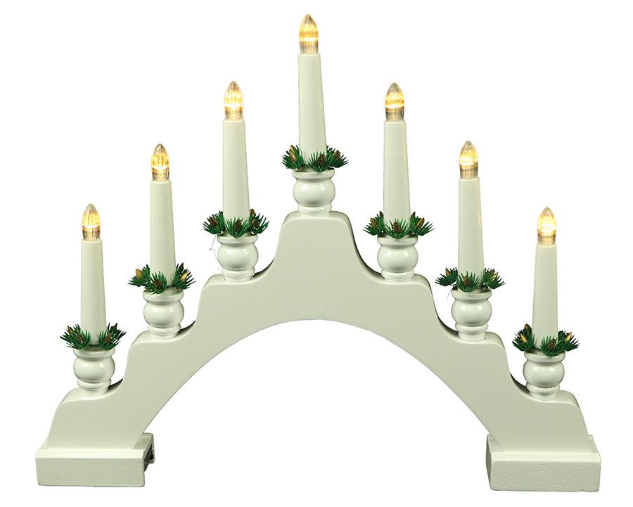 LED Schwibbogen Ohne Figuren – Mit 6 Teelichtern, Timer (6h), Batteriebetrieben, Warmweiß