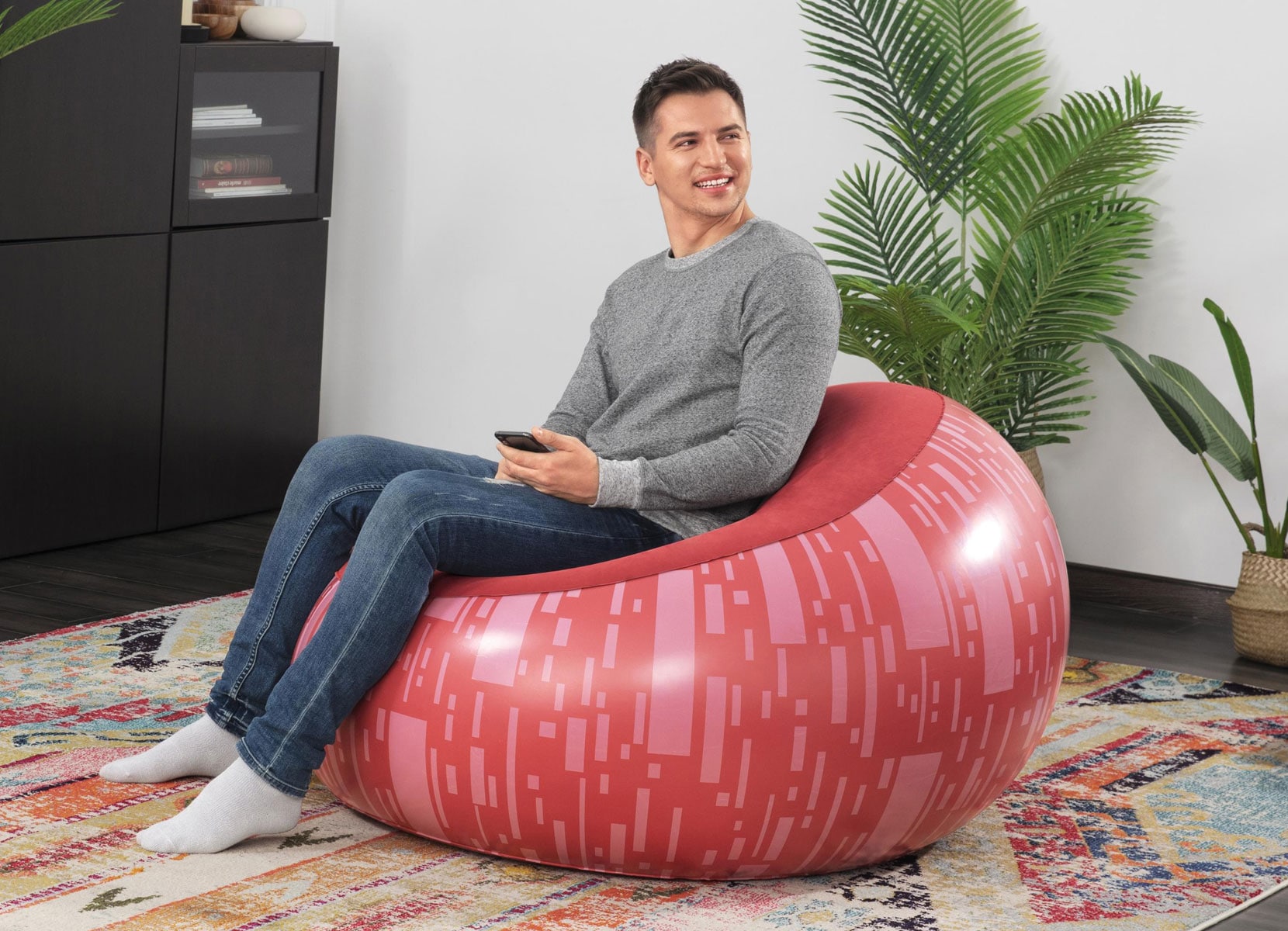 Bestway #75052 Aufblasbarer Sessel Inflate-a-chair Rot mit Print Bestway #75052 Aufblasbarer Sessel Inflate-a-chair Rot mit Print