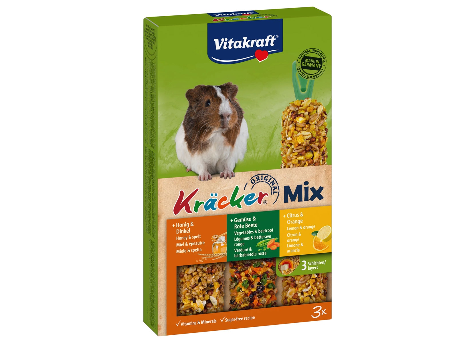 Vitakraft Kräcker Mix Citrus, Gemüse, Honig 168g