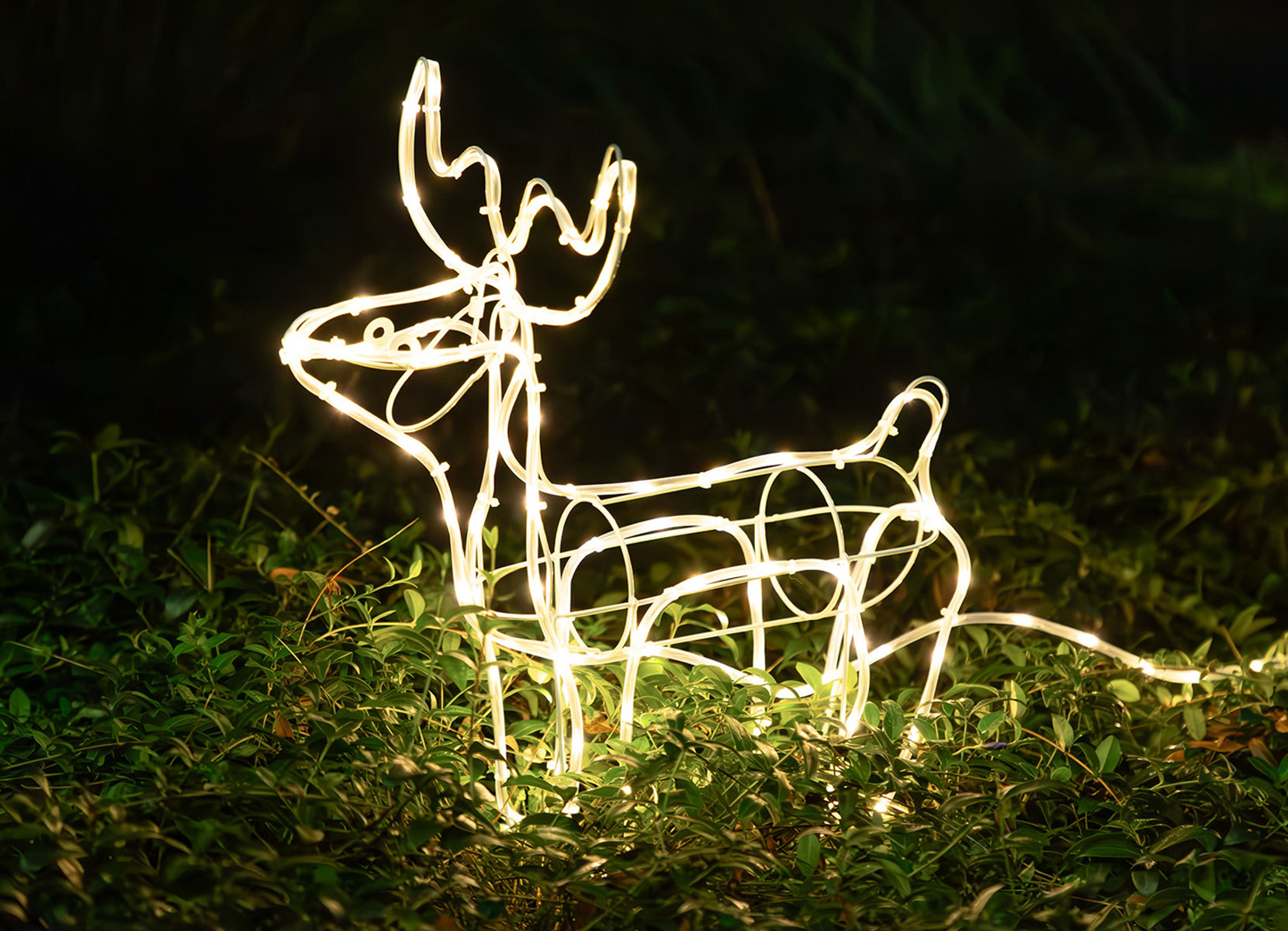 LED-Rentier mit Schlitten 180 LEDs Warmweiß