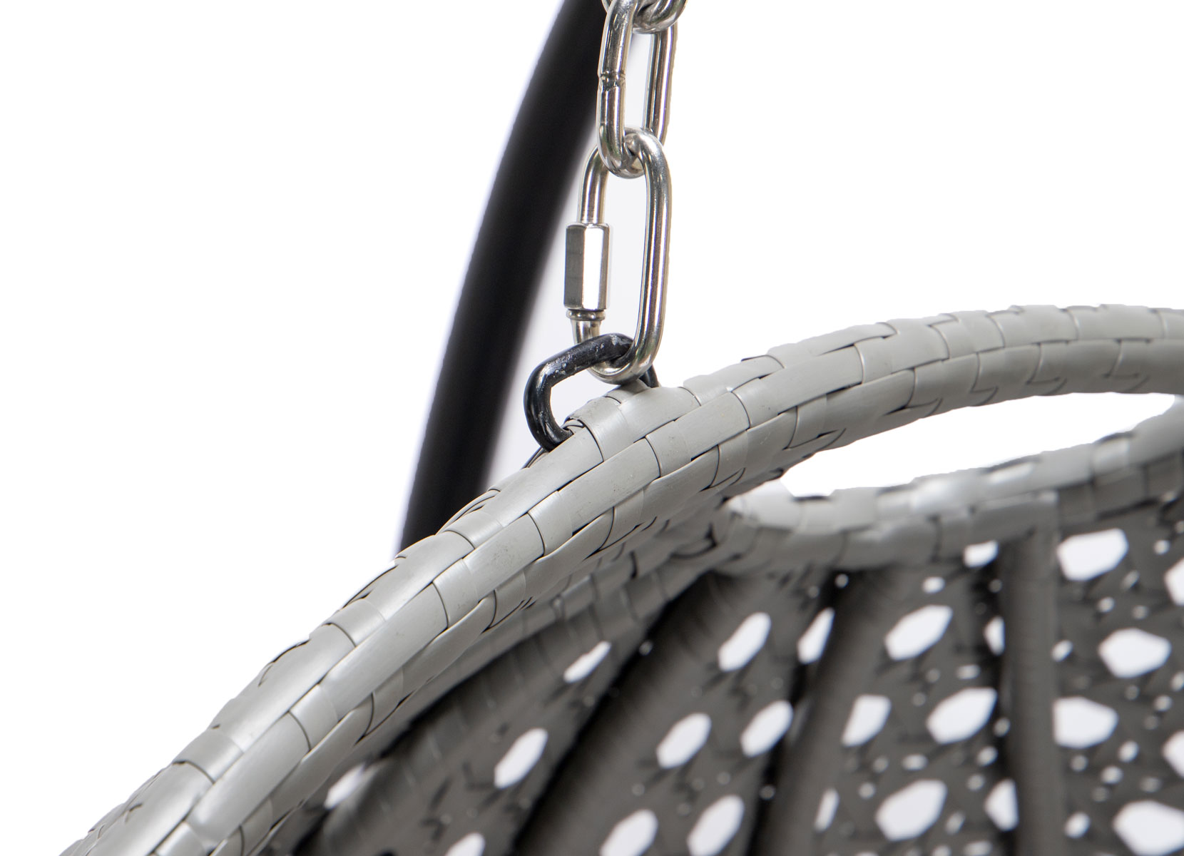 Home Deluxe TWIN Polyrattan-Hängesessel für 2 Personen Grau