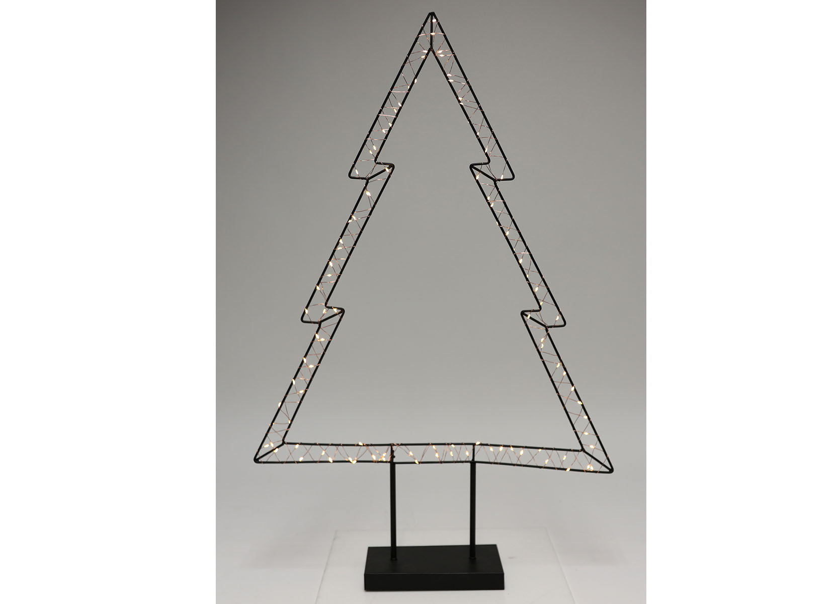 Mittelgroße Metall-Tanne 59,5cm mit Timer und 62 LEDs Warmweiß