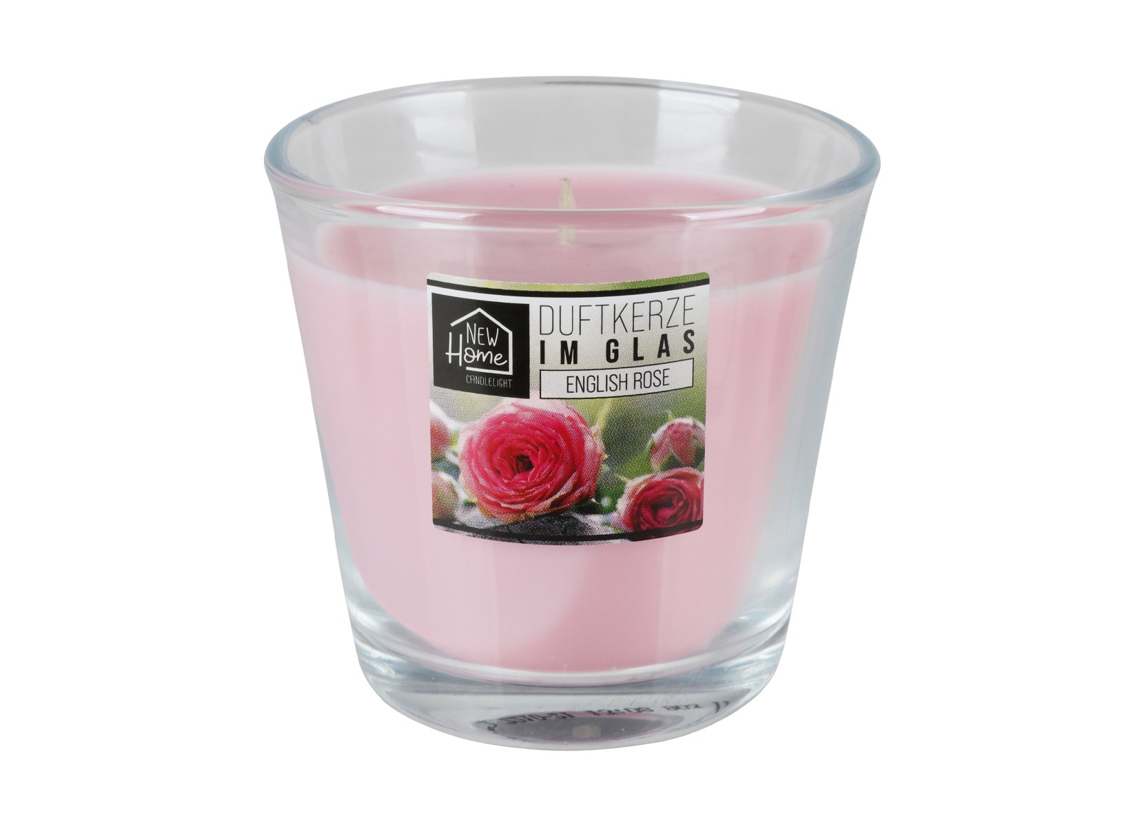 Duftkerze im Glas 7,5x7,5cm 25 Stunden Brenndauer English Rose