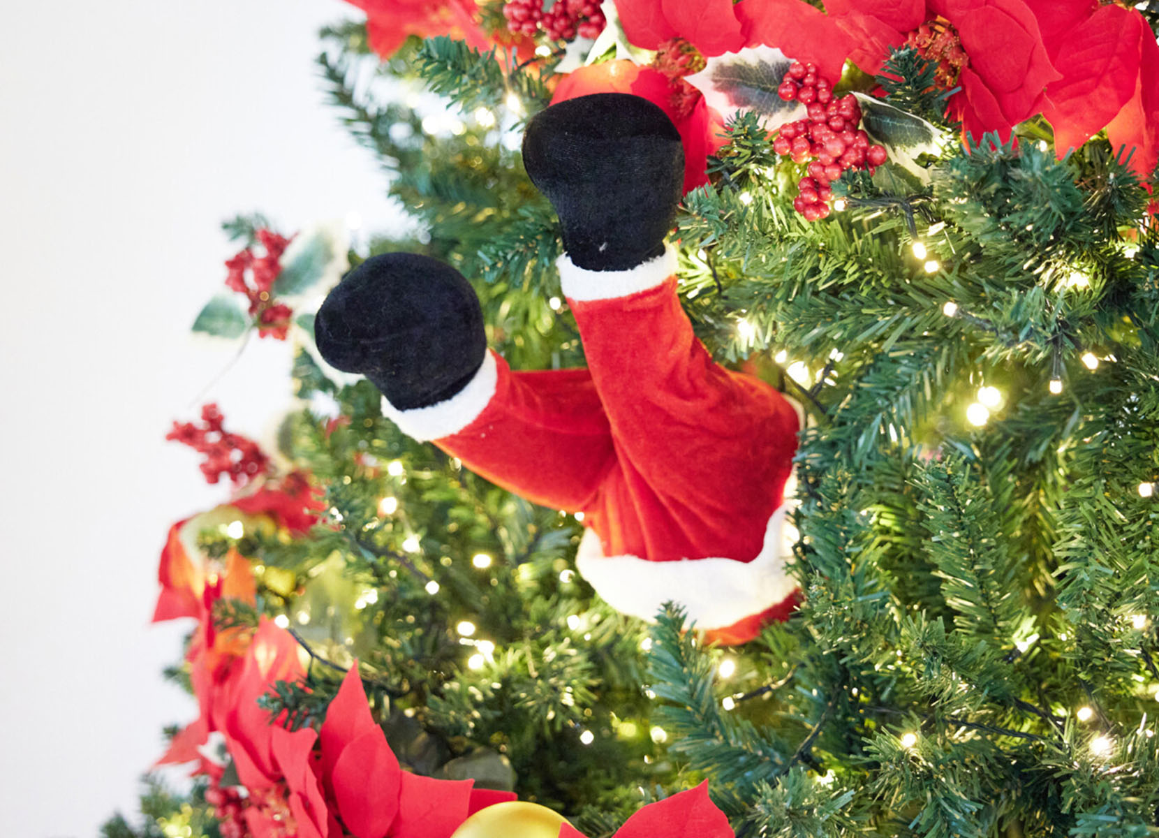 Witzige Weihnachtsmann-Beine mit Bewegung