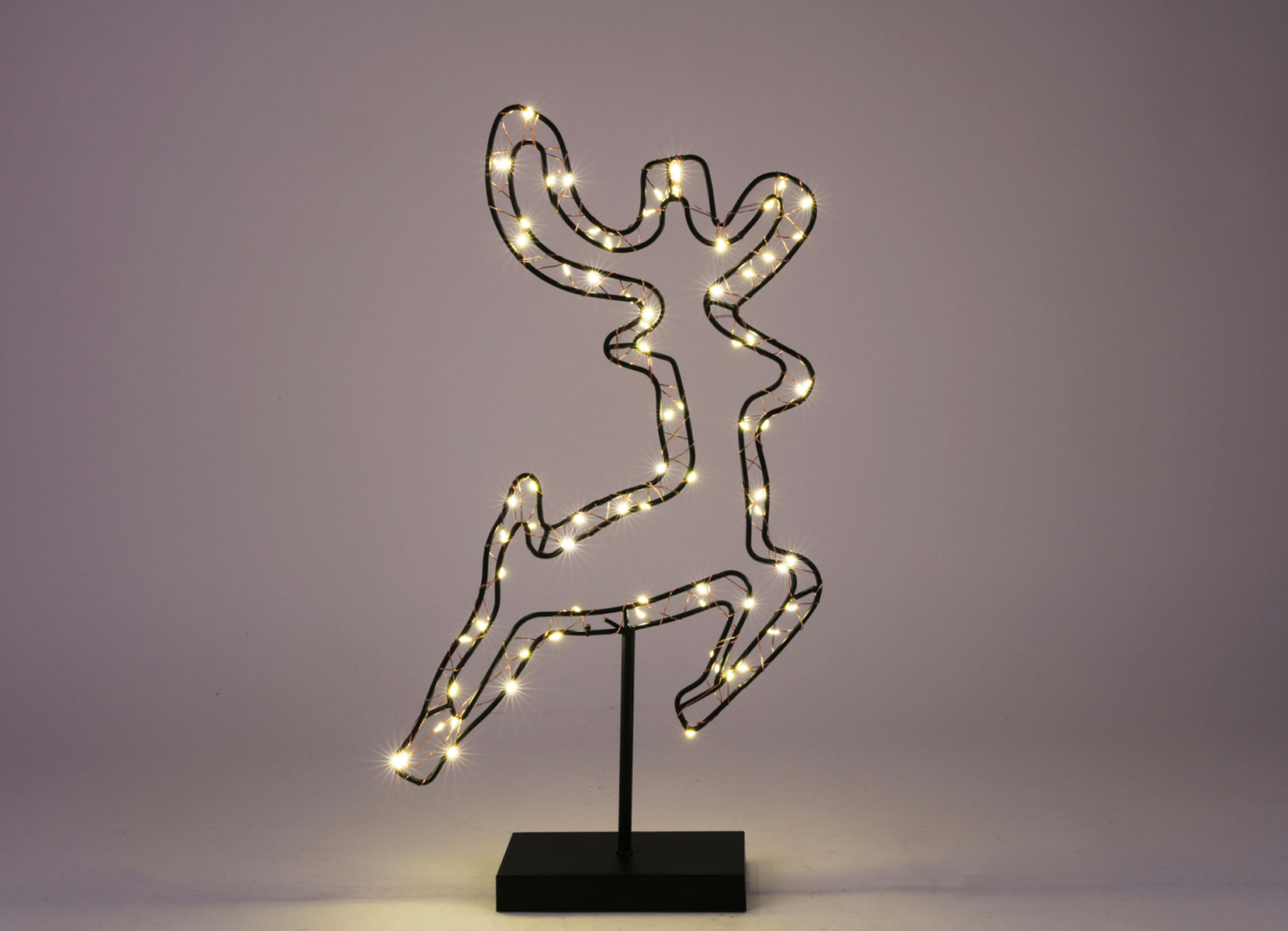 Mittelgroßes Metall-Rentier mit Timer 59cm 80 LEDs Warmweiß für den Außenbereich